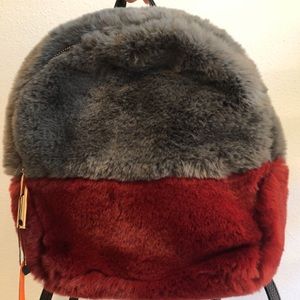 evelyn k faux fur backpack